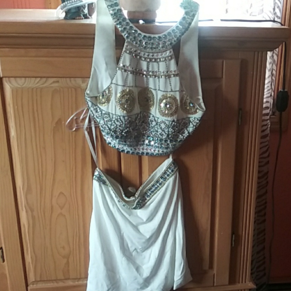 Off white beaded dress